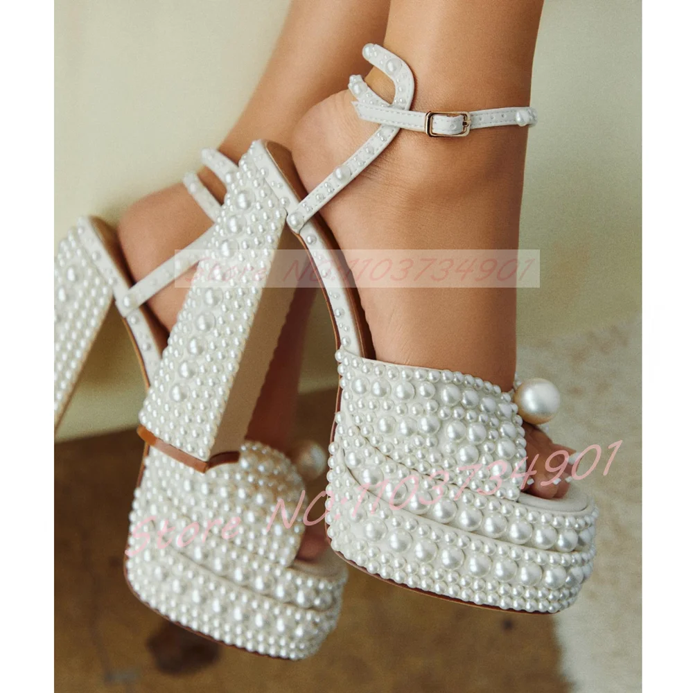 Women's White Pearl Platform S – Wedding Shop Bewertung und Preis