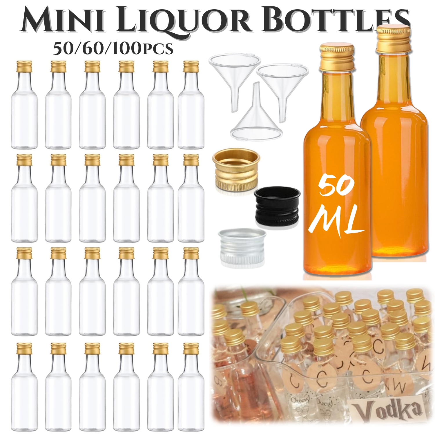 50-100Pcs 1.7oz Mini Liquor Bo – Wedding Alcohol Supply Bewertung und Preis
