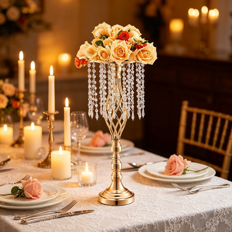 Elegant Tall Gold Crystal Flow – Flower Girl Basket Bewertung und Preis
