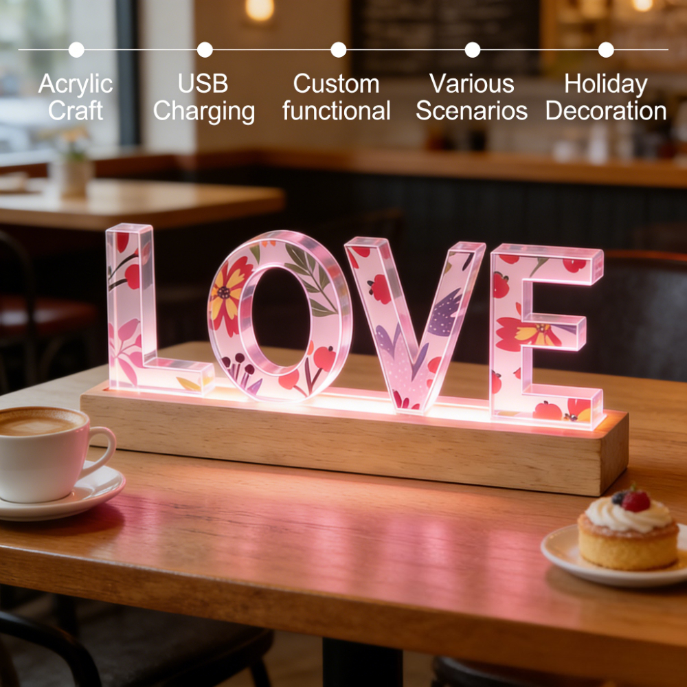 1pc Custom Name Acrylic LED Na – Wedding Led Bewertung und Preis