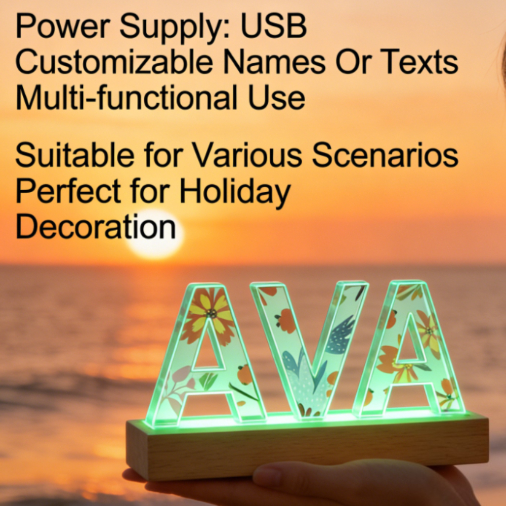 1pc Custom Name Acrylic LED Na – Wedding Led Bewertung und Preis