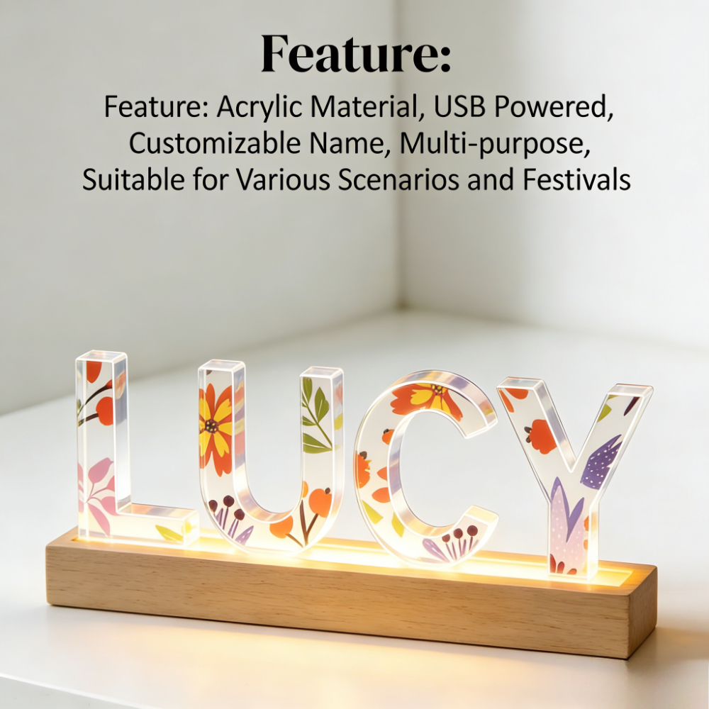 1pc Custom Name Acrylic LED Na – Wedding Led Bewertung und Preis