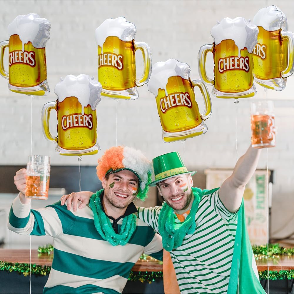 6pcs Cheers Beer Mug Balloons  – Wedding Alcohol Supply Bewertung und Preis