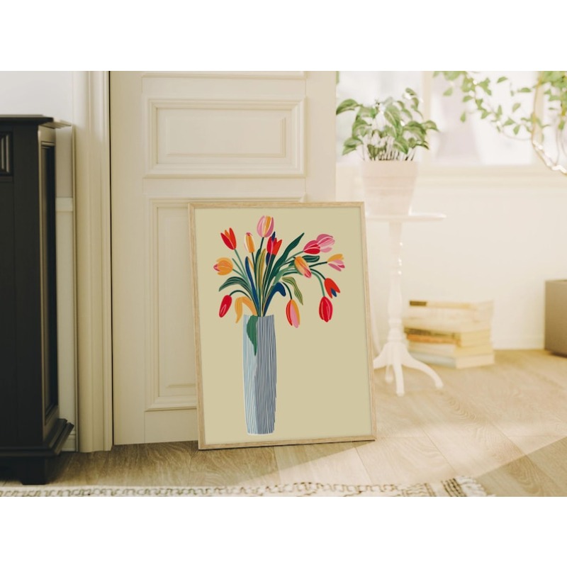 2pcs Tulip Flowers Canvas Wall – Flower Girl Basket Bewertung und Preis