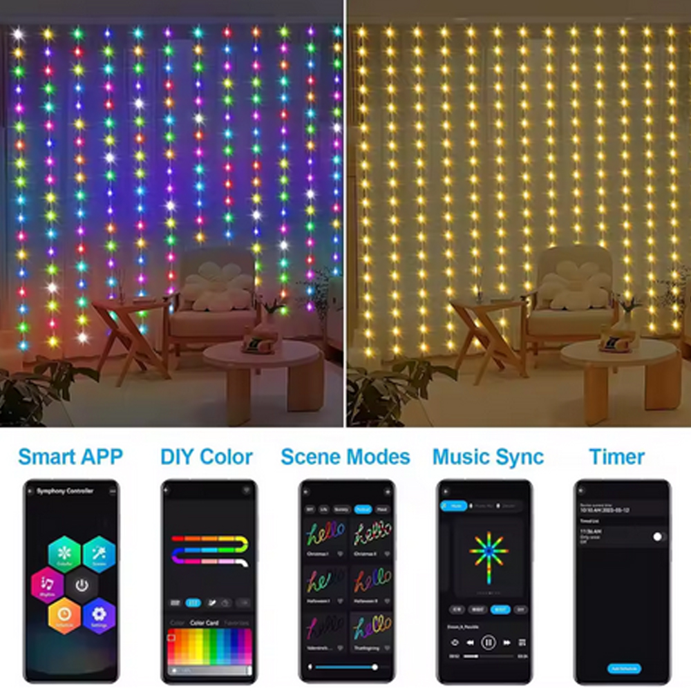 3M RGB Smart LED Curtain Light – Wedding Led Bewertung und Preis